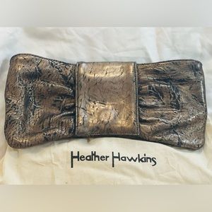 Heather Hawkins gunmetal bow clutch